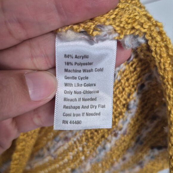 Wonderly Yellow & White Striped Sleeveless Knit Sweater Top Lightweight - Picture 4 of 6